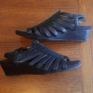 A2 by Aerosoles Black Wedge Sandal